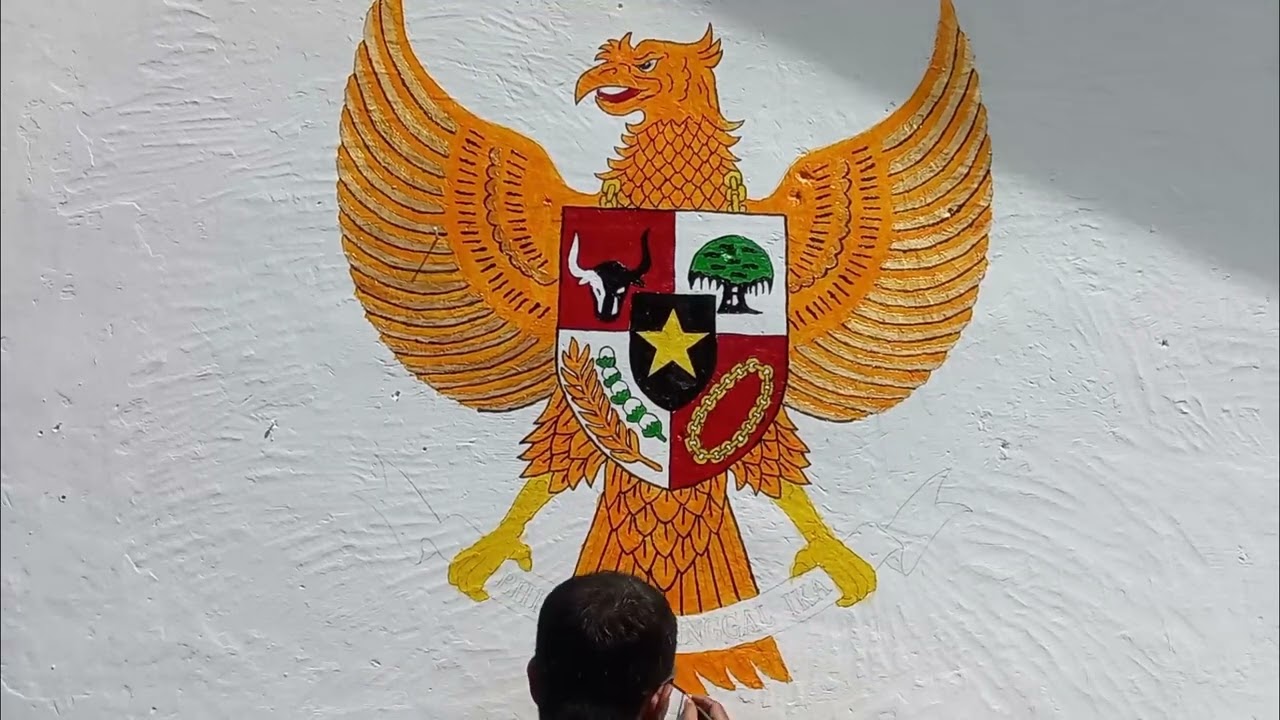 Menggambar Pancasila ‼️|| Lukisan dinding Sekolah
