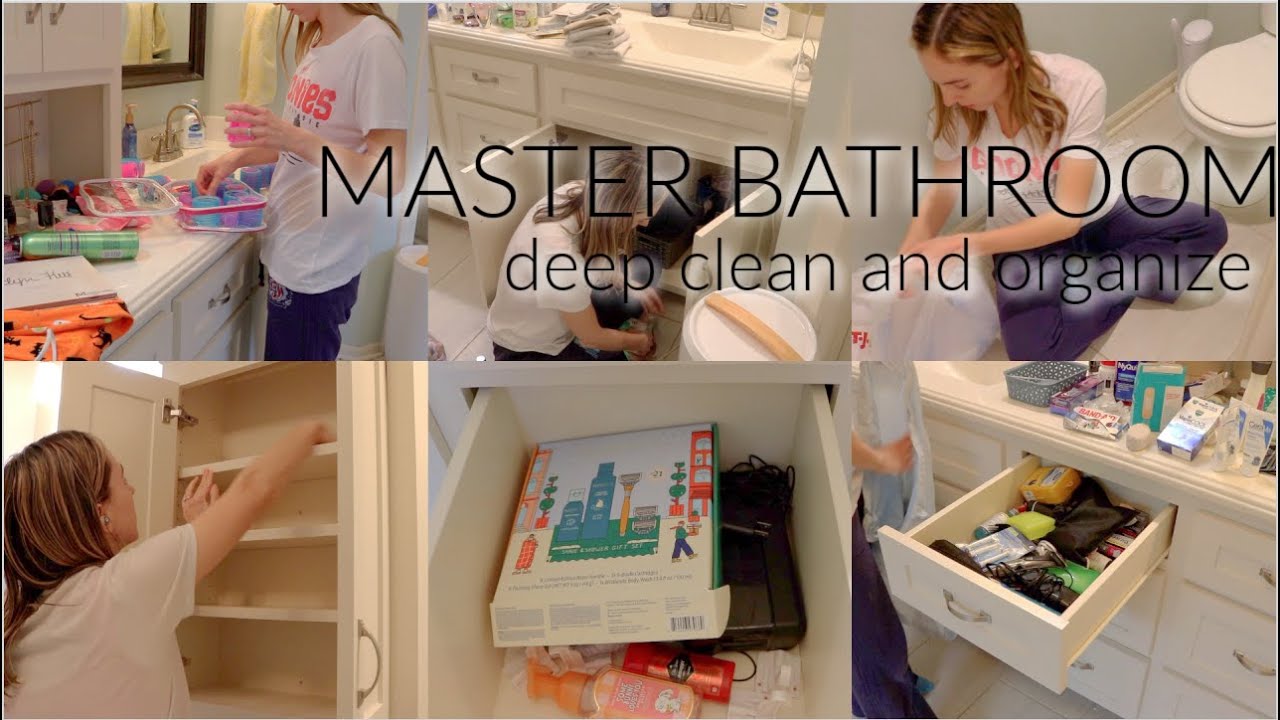 MASTER BATHROOM DEEP CLEAN AND ORGANIZE WITH ME!
