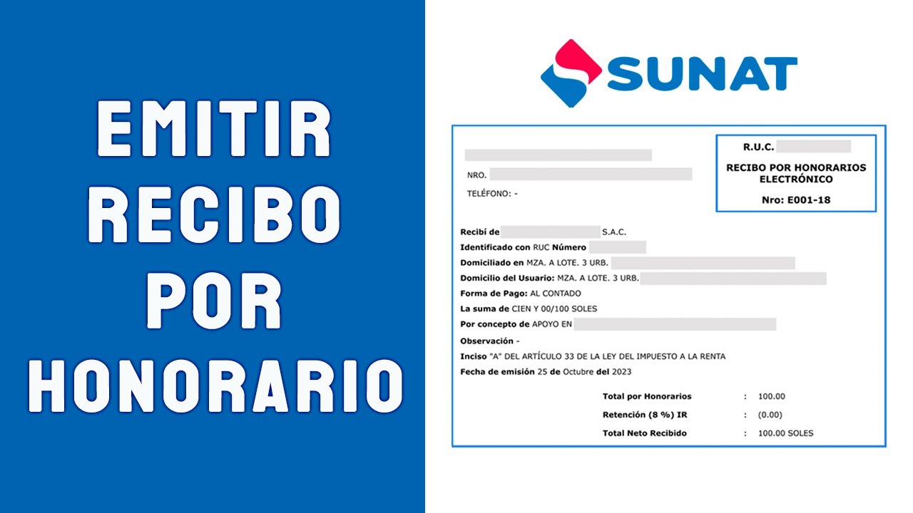 Emitir Recibo por Honorarios Electronico 2024 - SUNAT
