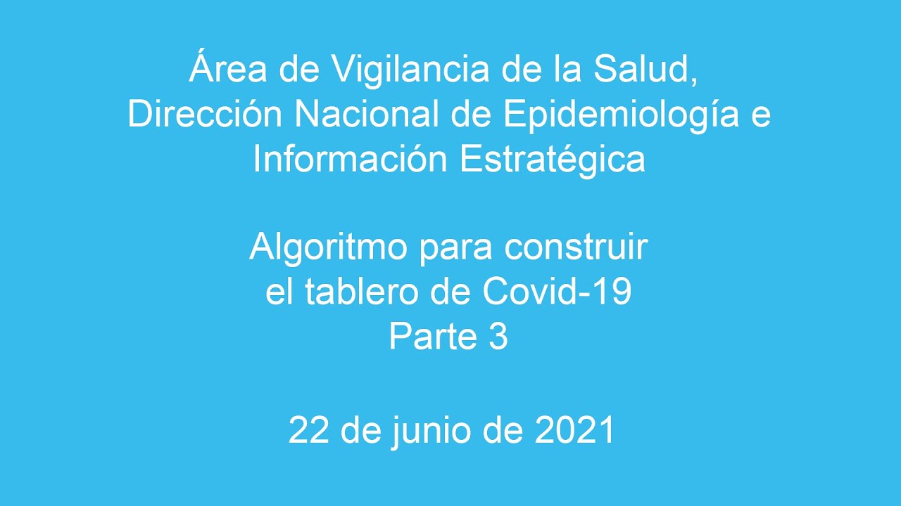 Algoritmo Tablero Covid-19 Parte 3 - 22/06/2021