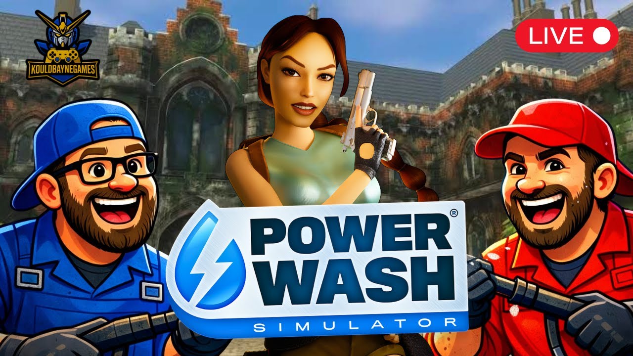 We’re Powerwashing Lara Croft’s Mansion?! | PowerWash Simulator (Live)