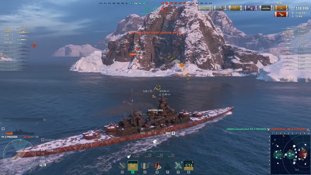 World of warships random battle gameplay with PREUSSEN