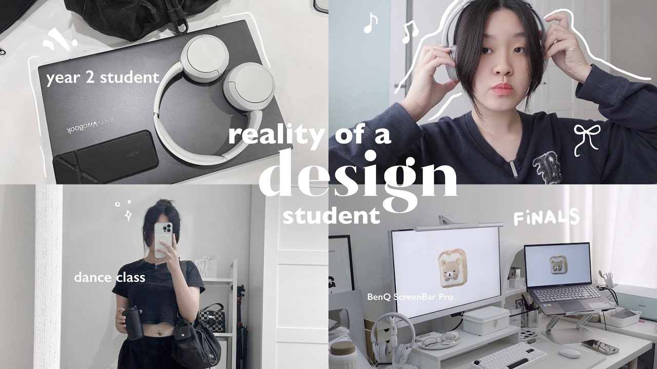finals week of a design student  𐙚  filming at a studio, design, editing ft. BenQ