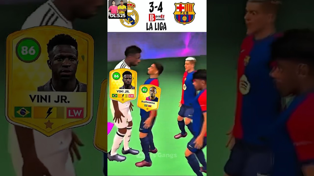 Vinicius Junior vs Barcelona 😂 | dls 25 #football #dls25 #barcelona #realmadrid #dlsgangs #shorts