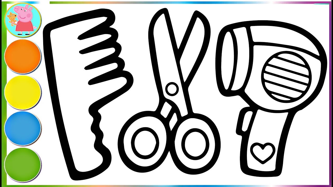 Cara Menggambar dan Mewarnai Peralatan Aksesoris Rambut || Glitter Hair Accessories Coloring Pages
