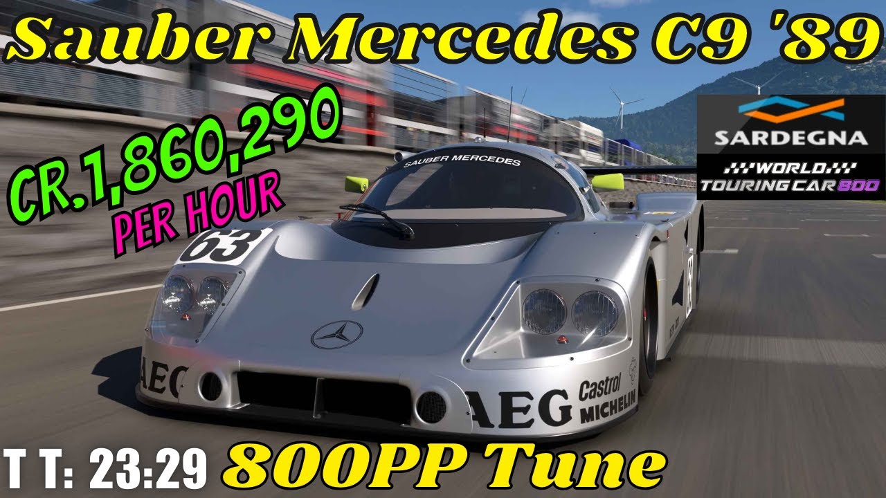 GT7|Sauber Mercedes C9 '89|Sardegna 800pp Tune|1.50