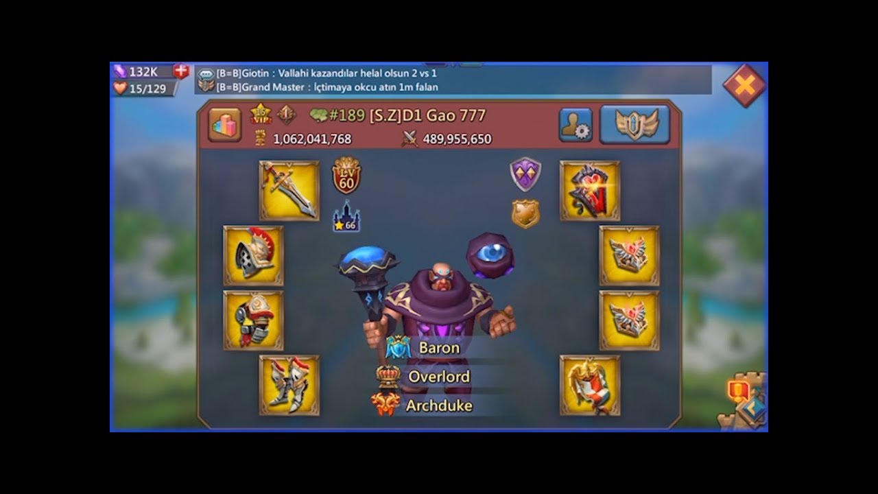 Lords Mobile K189 Wonder War S.Z Vs F_1&DoN (1 Vs 2)
