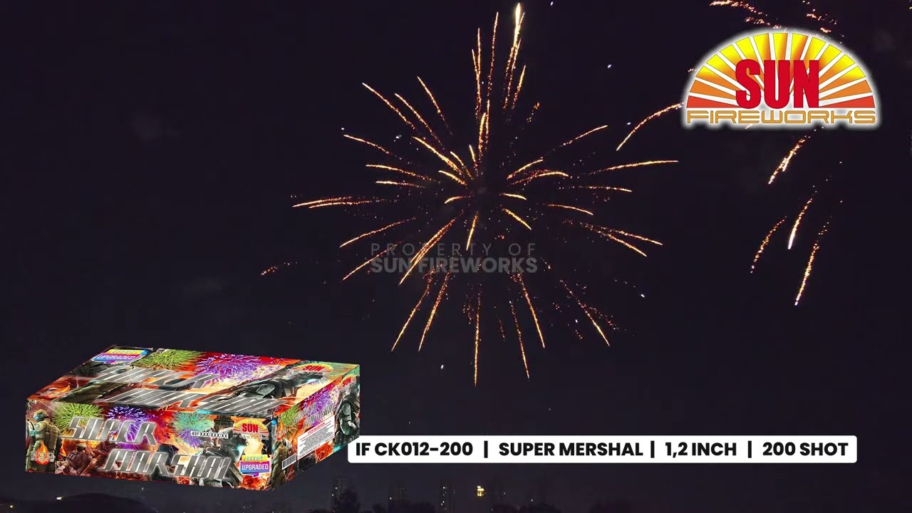 Cakes Super Marshal (IF CK012-200), 200 Shots (Tembakan) SUN Fireworks 2024