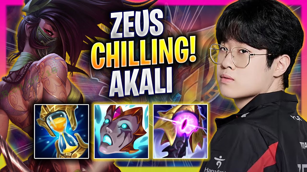 ZEUS CHILLING WITH AKALI TOP! - T1 Zeus Plays Akali TOP vs Rumble! | Season 2024