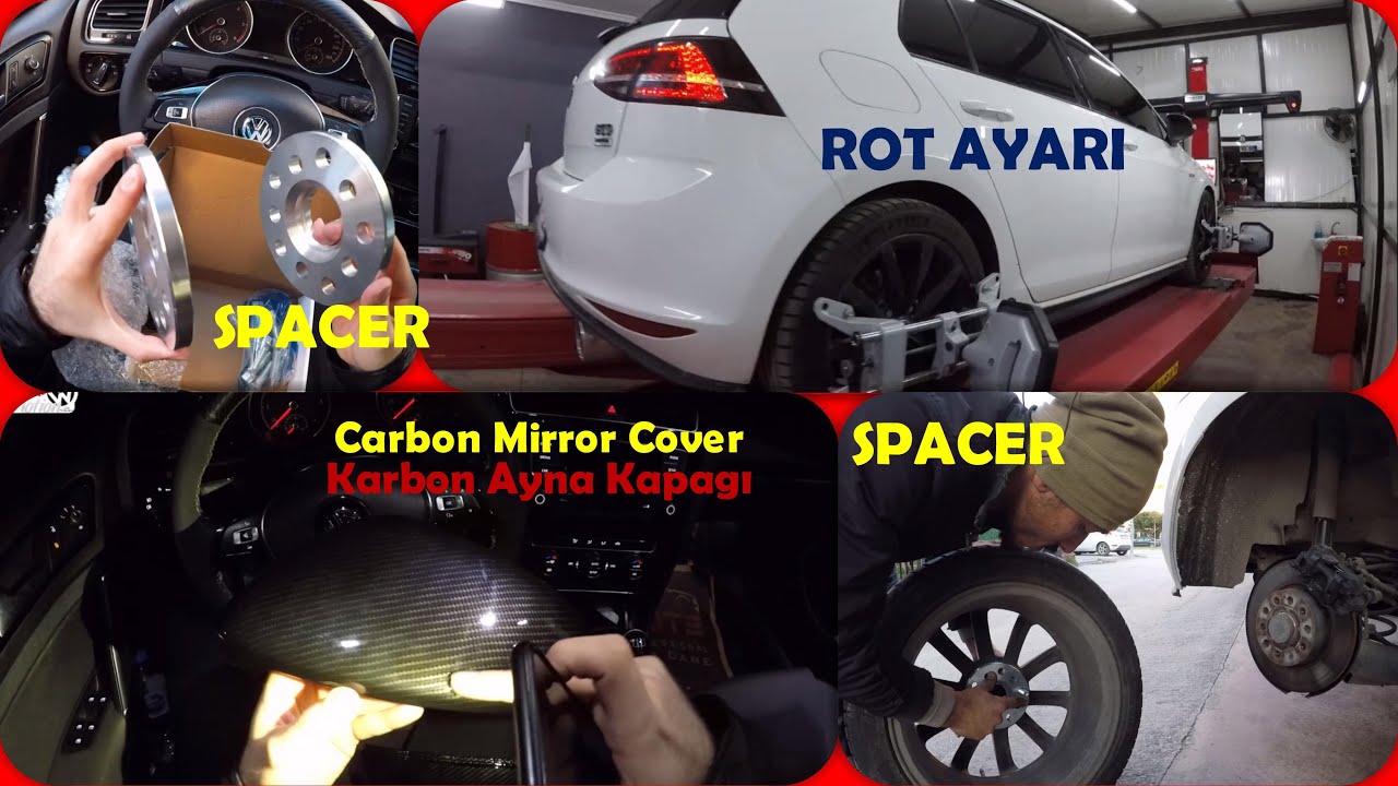 Spacer Taktık | Rot Ayarı | Carbon Ayna Kapakları Kaplama (Mirror Cover) | Hydro Dipping | VW Golf 7