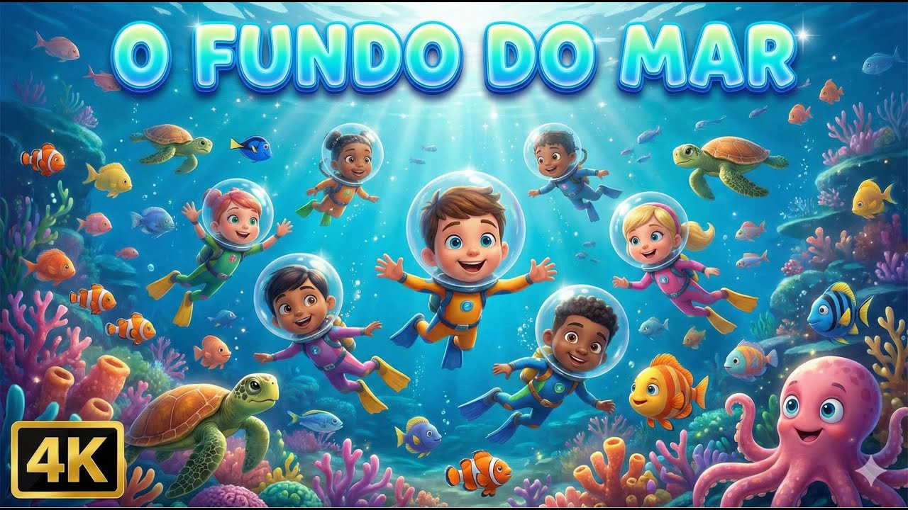O Fundo do Mar 🐠 Animais Marinhos e Peixinhos | Música Infantil - Nosso Mundo Kids