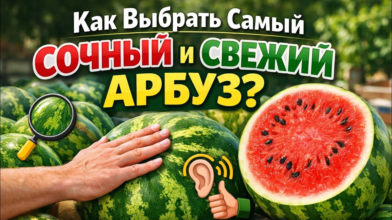 Как Выбрать Самый СОЧНЫЙ и СВЕЖИЙ АРБУЗ? Вот на что смотреть