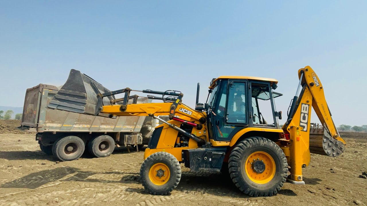 New JCB 3dx loading in backho works for new video and trucks works and mud loading for trucks Ashok 