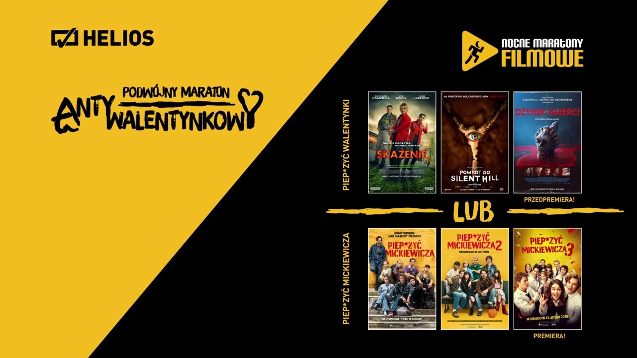Piep*zyć Walentynki czy Piep*zyć Mickiewicza? Nocne Maratony Filmowe w kinach Helios już 13 lutego!