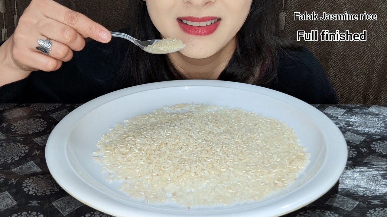 ASMR RAW RICE EATING // FALAK JASMINE RICE 