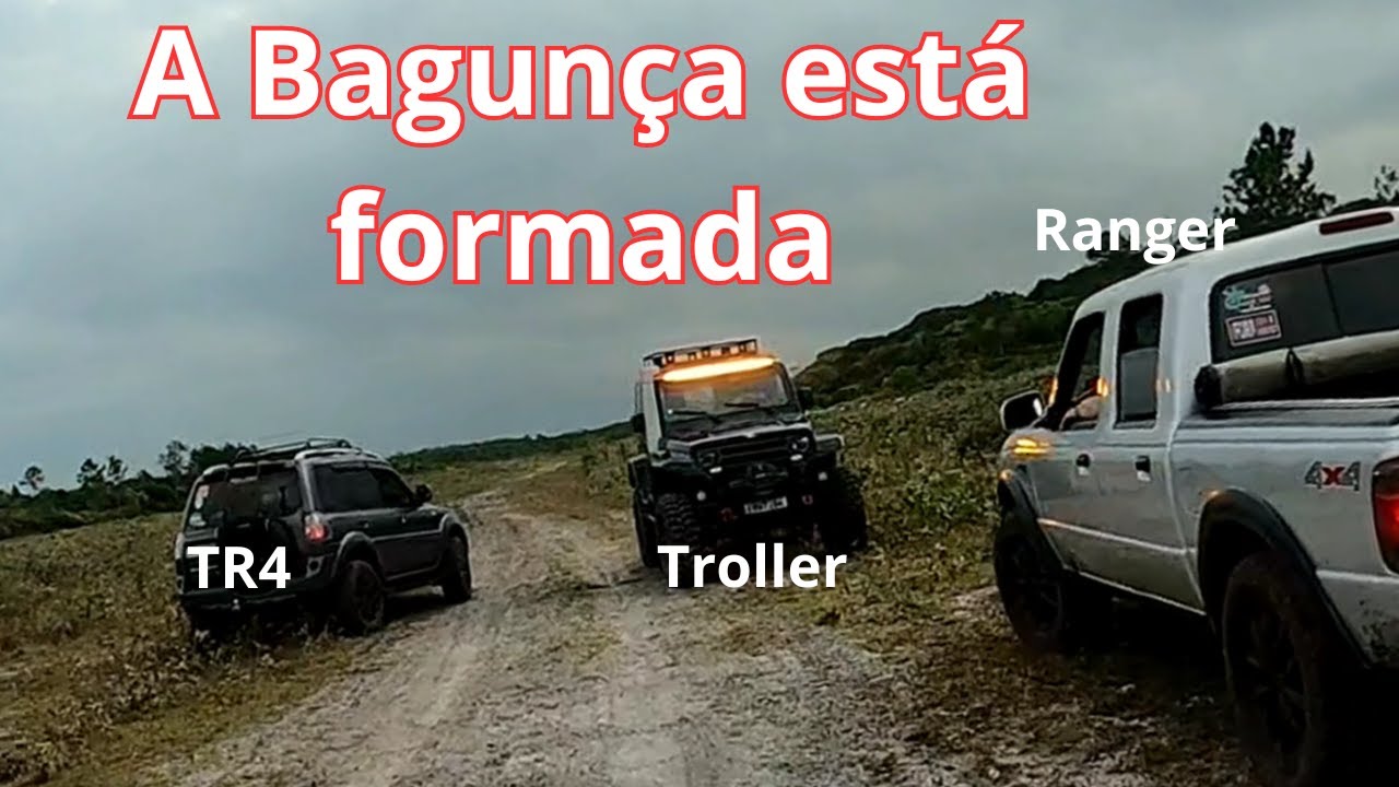 Trilha na Barra do Sul Areia Branca, O Encontro TR4, Troller, Ranger