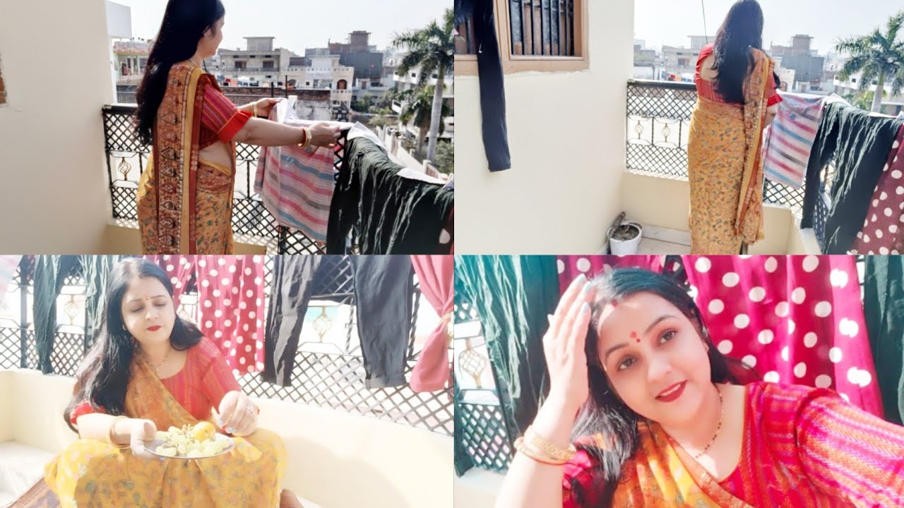 saree vlog indian housewife daily busy routine dekhiye mere ghar kiska vlog chlta h ❤️RS good life❤️