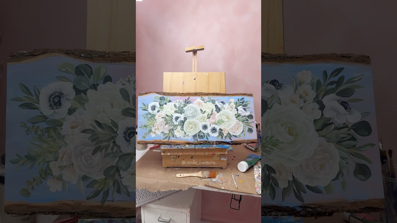 Painting An Acrylic Bouquet | CAMILLA CREATIONS #flowers #camillacreations #artist #howtopaint #art
