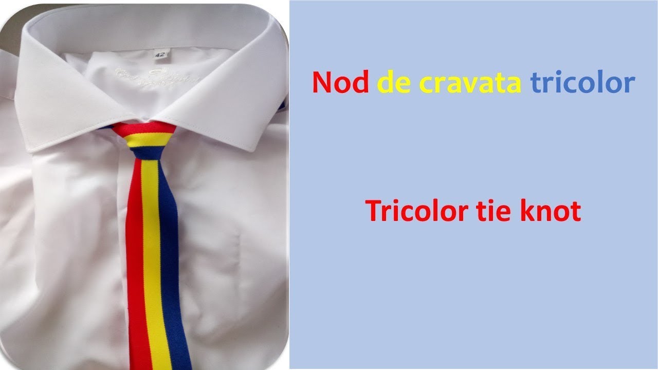 Nod de Cravata Tricolora 🇦🇩 de ZIUA ROMANIEI 🇦🇩Tricolor Tie Knot -