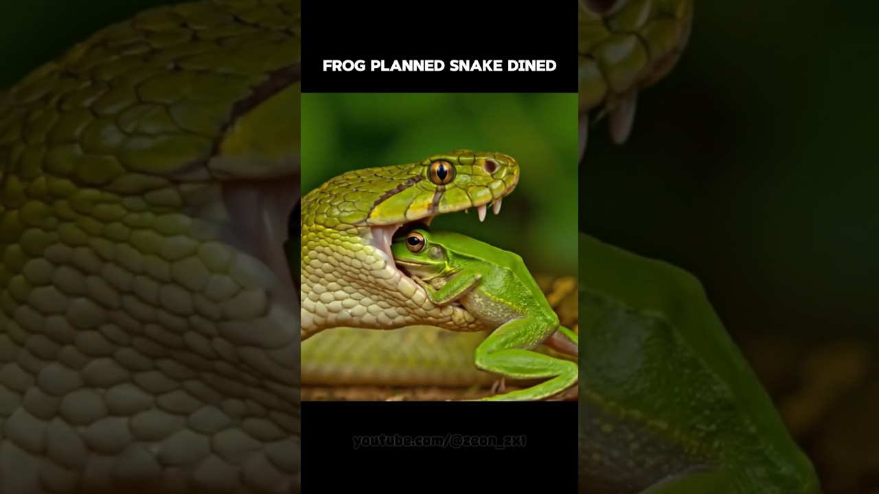 Why Do Frogs Enter Snake Mouths? #snake #frog #wildlife