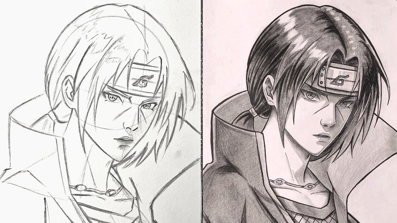 How to Draw Itachi | easy drawing tutorial | how to draw anime for beginners
