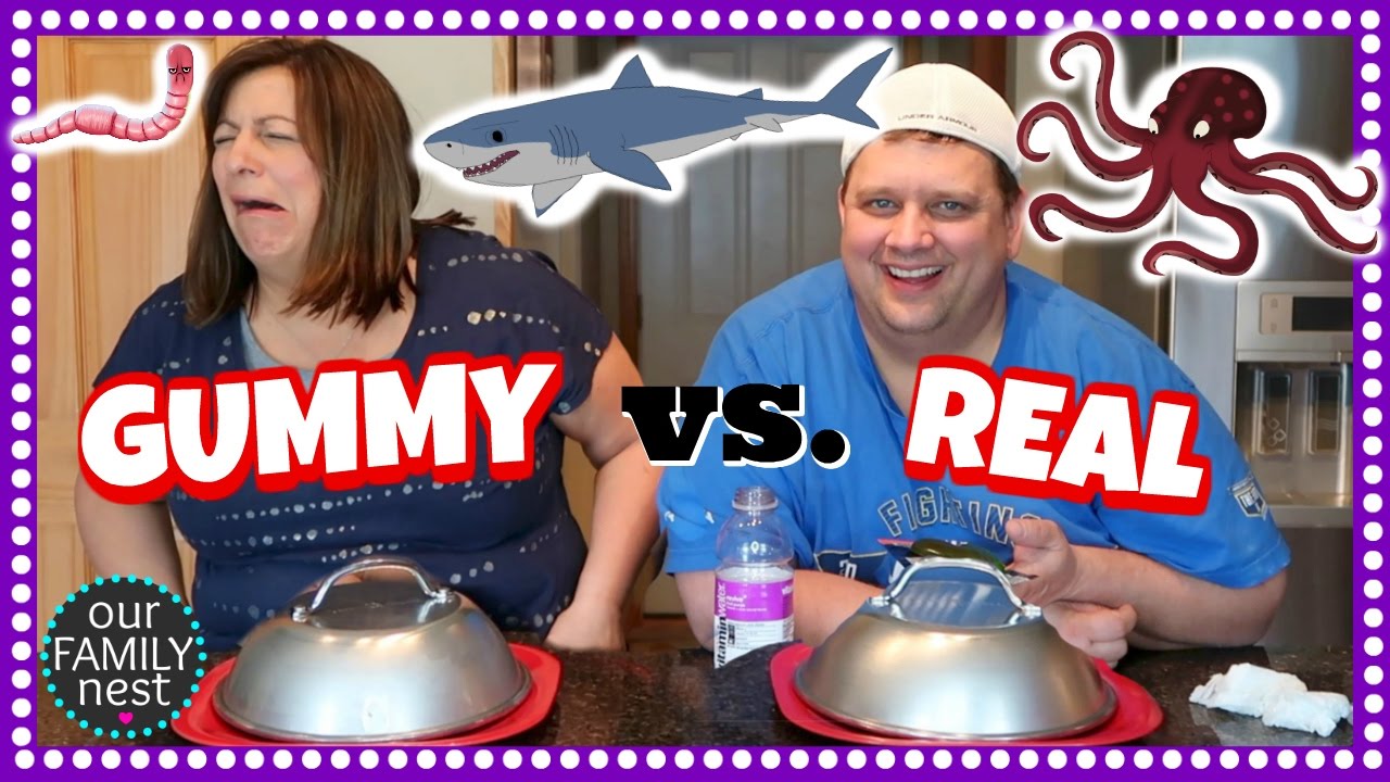 GUMMY FOOD vs. REAL FOOD CHALLENGE || WORMS, SHARK, OCTOPUS!!