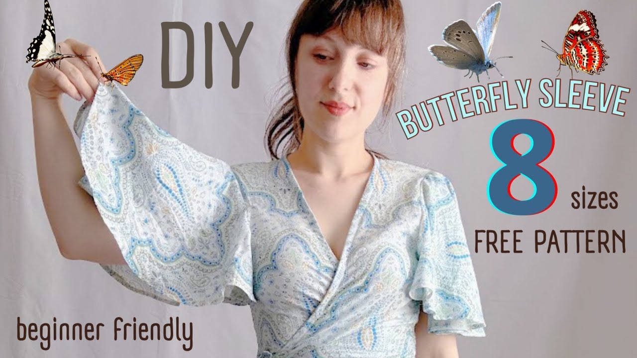 DIY Butterfly Sleeve Tutorial: Perfect for Beginners + Free PDF Pattern in 8 Sizes | Step-by-Step