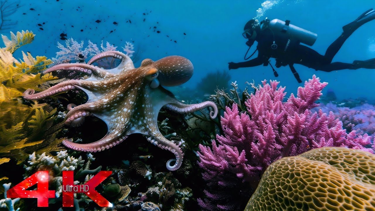 marine life of the water world //4k