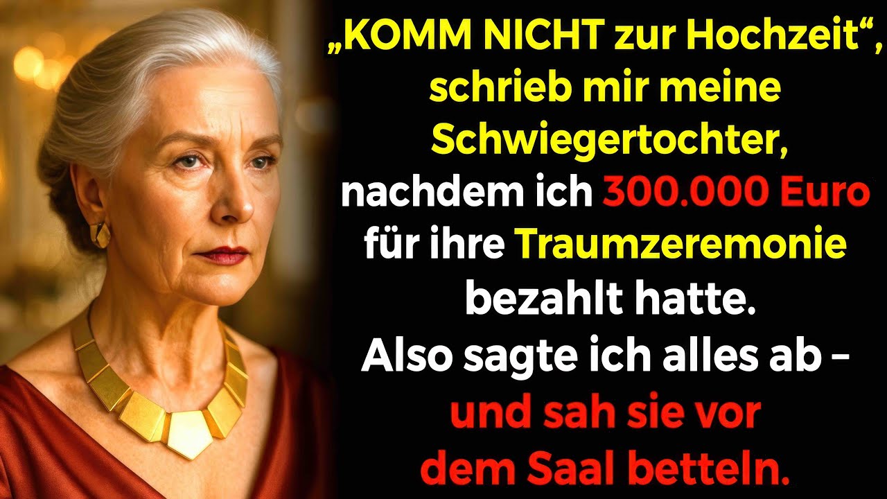 Ich zahlte die 300.000-Euro-Hochzeit meines Sohnes und wurde in letzter Minute ausgeladen
