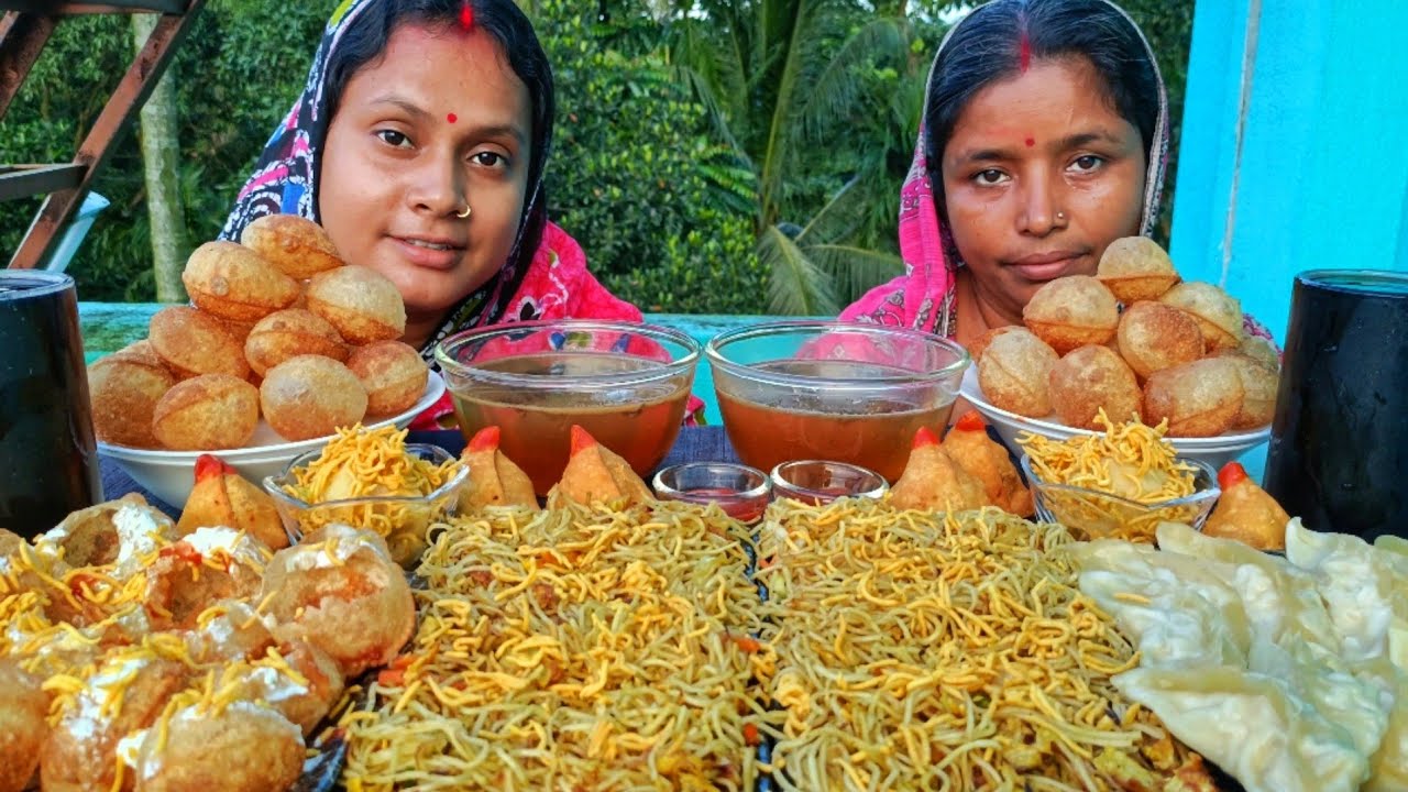 Egg chowmin, chicken momo, samosa, dohi fuchka & cool drinks challenging video... punishment🤮#asmr
