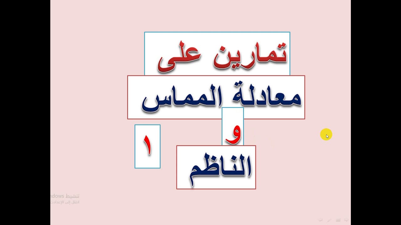 تمارين على معادلة المماس والناظم     ( 1 )
