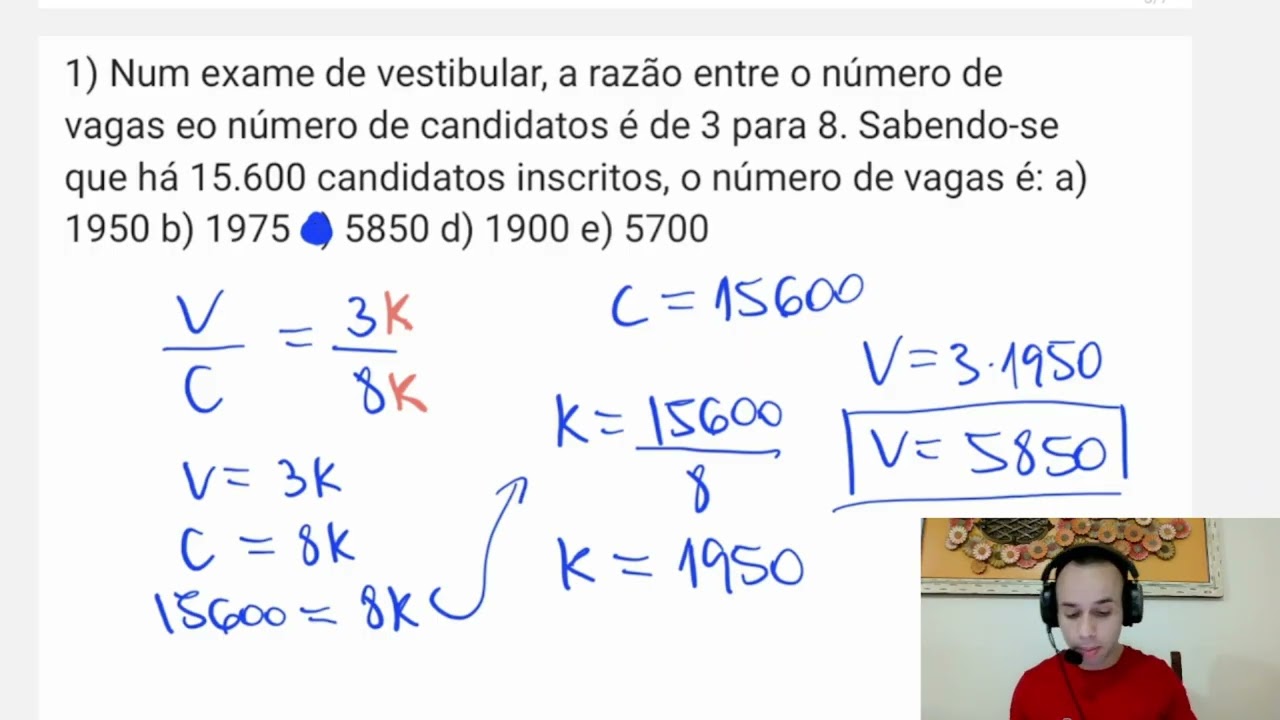 CBMERJ | interpretação de problemas matemáticos envolvendo Razão