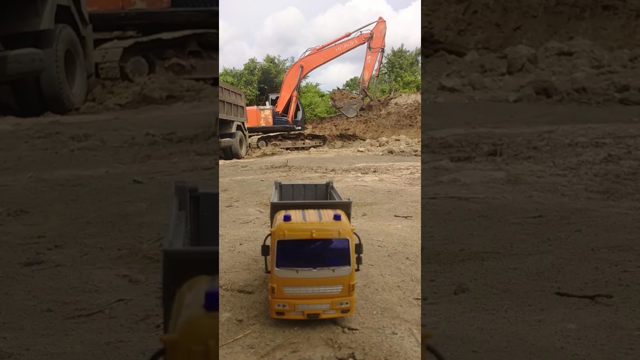 Wow😱Mobil Truk mini dan Excavator Raksasa Muat Tanah😱 #truk #excavator #excavatorbeko #toys #short