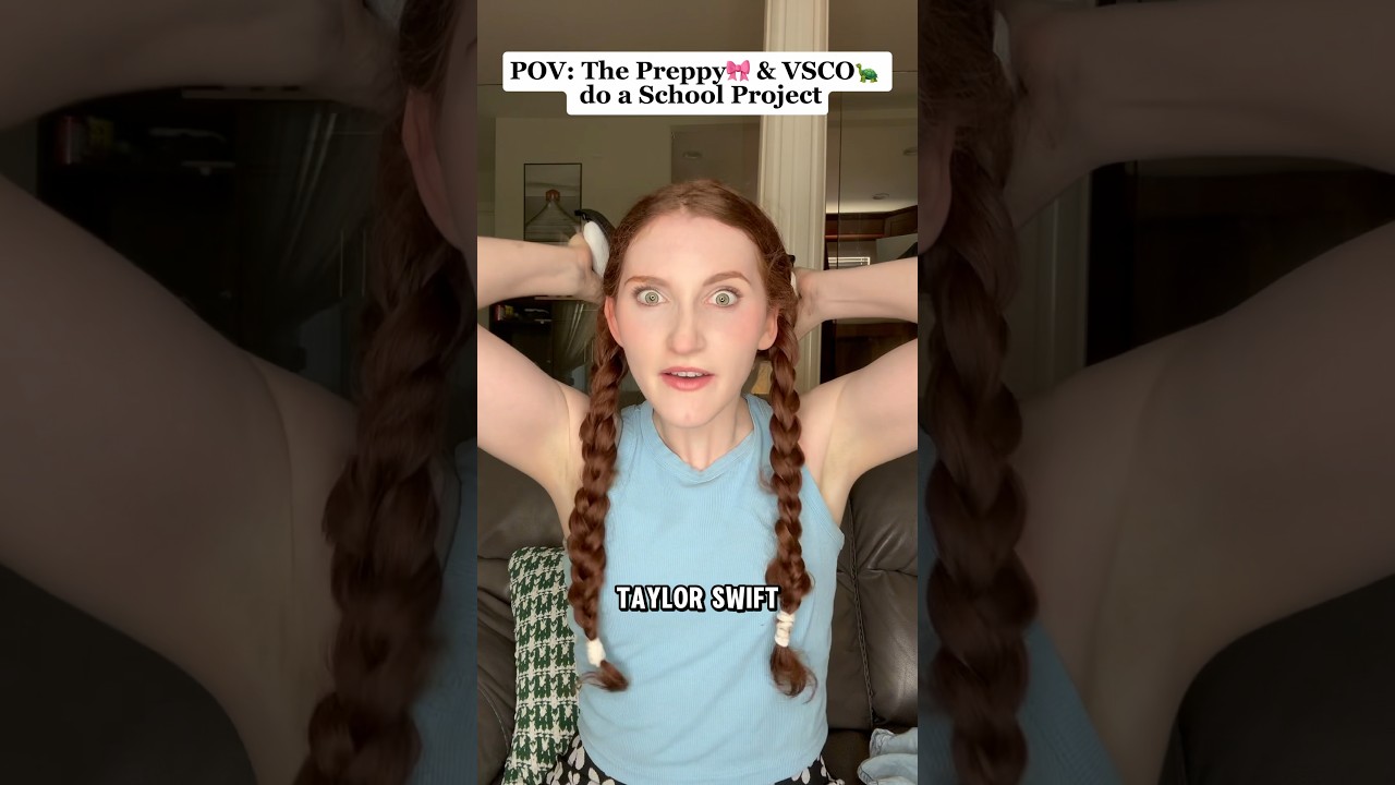 POV: The Preppy & VSCO Girls do a School Project 🎀🐢