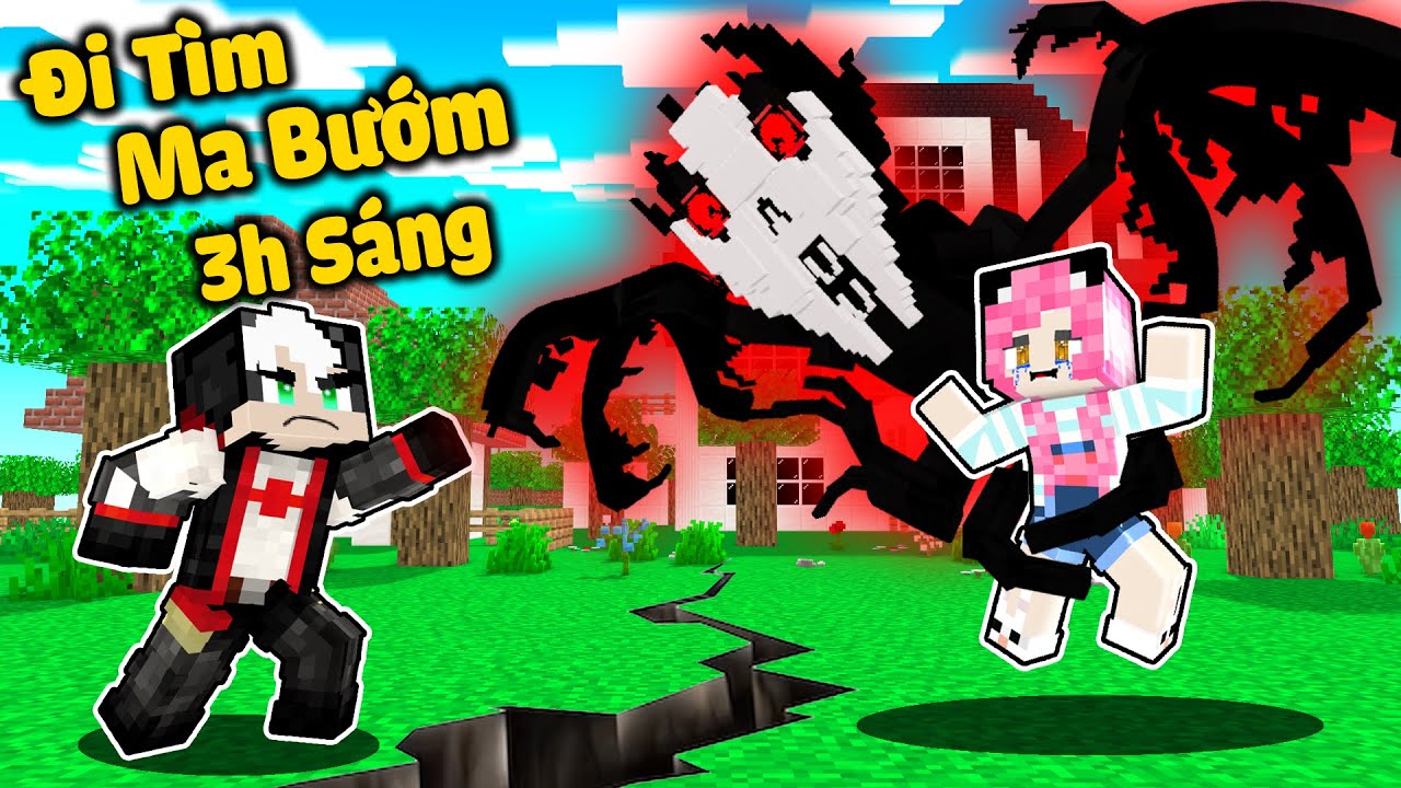MỀU THỬ THÁCH 3 GIỜ SÁNG ĐI TÌM MA BƯỚM TRONG MINECRAFT*REDHOOD CỨU CHỊ PANDA KHỎI QUÁI VẬT BƯỚM ĐÊM