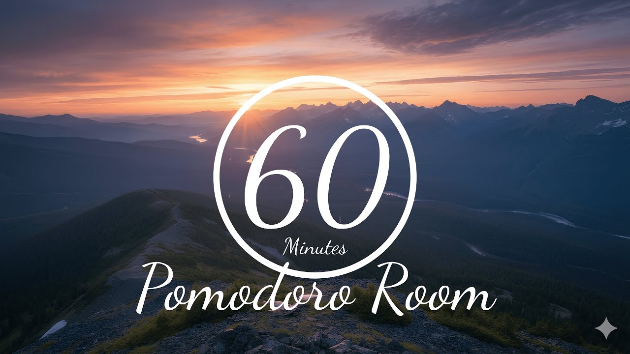 60 Minute Mountain Peak Pomodoro • Wind Ambience for Deep Focus & Study