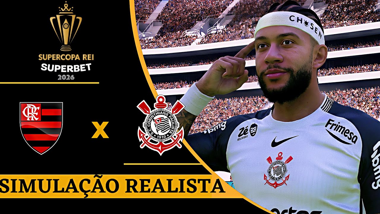 Flamengo vs Corinthians | Final da Supercopa REI 2026 | Arrascaeta vs Depay | Simulação 4K60FPS.