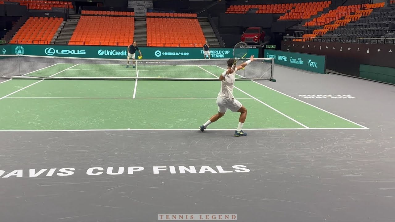 The Massive Strokes of Arthur Fils (Practice Davis Cup 2024)