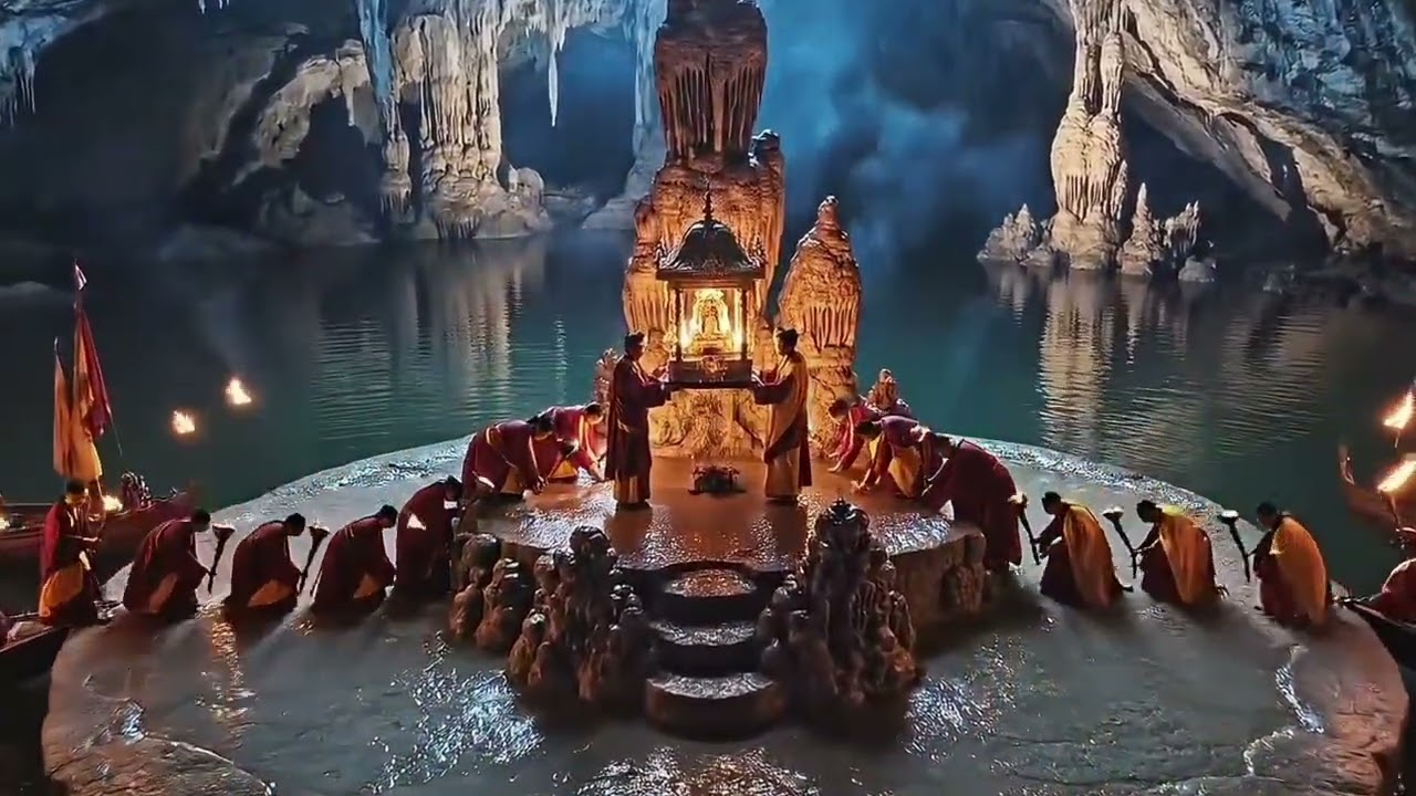 Sacred Buddha Procession Across the Perilous Cliffs#BuddhaProcession #SacredJourney