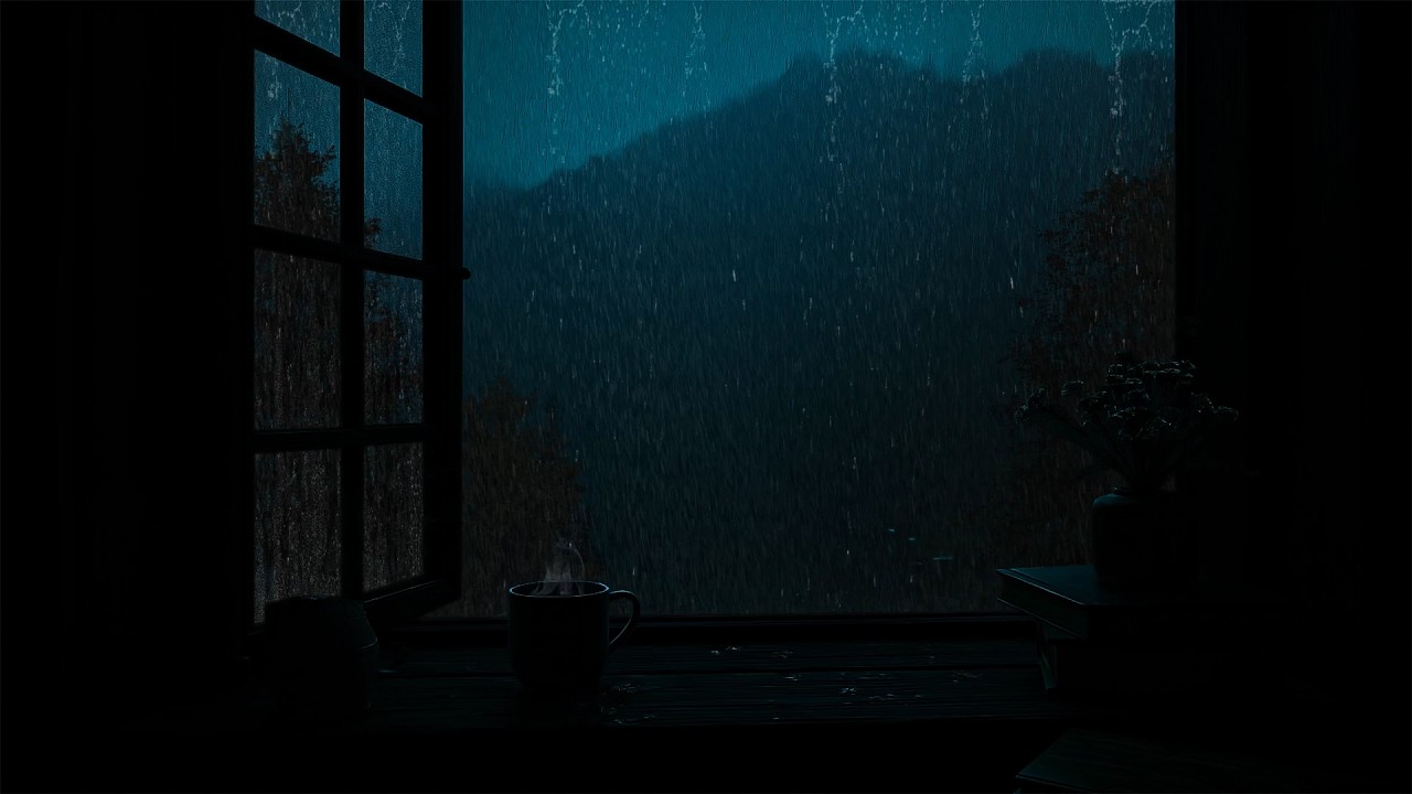 Fall Asleep in 5 Minutes with Heavy Mountain Rain Sounds 🌧️ Cold Rain on Window – 8 Hours ASMR