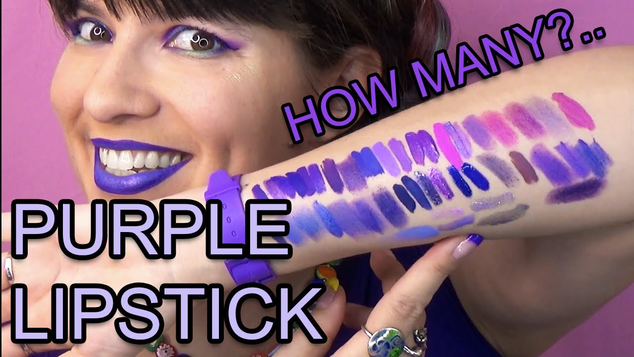 Ridiculously HUGE purple lipstick collection with swatches!