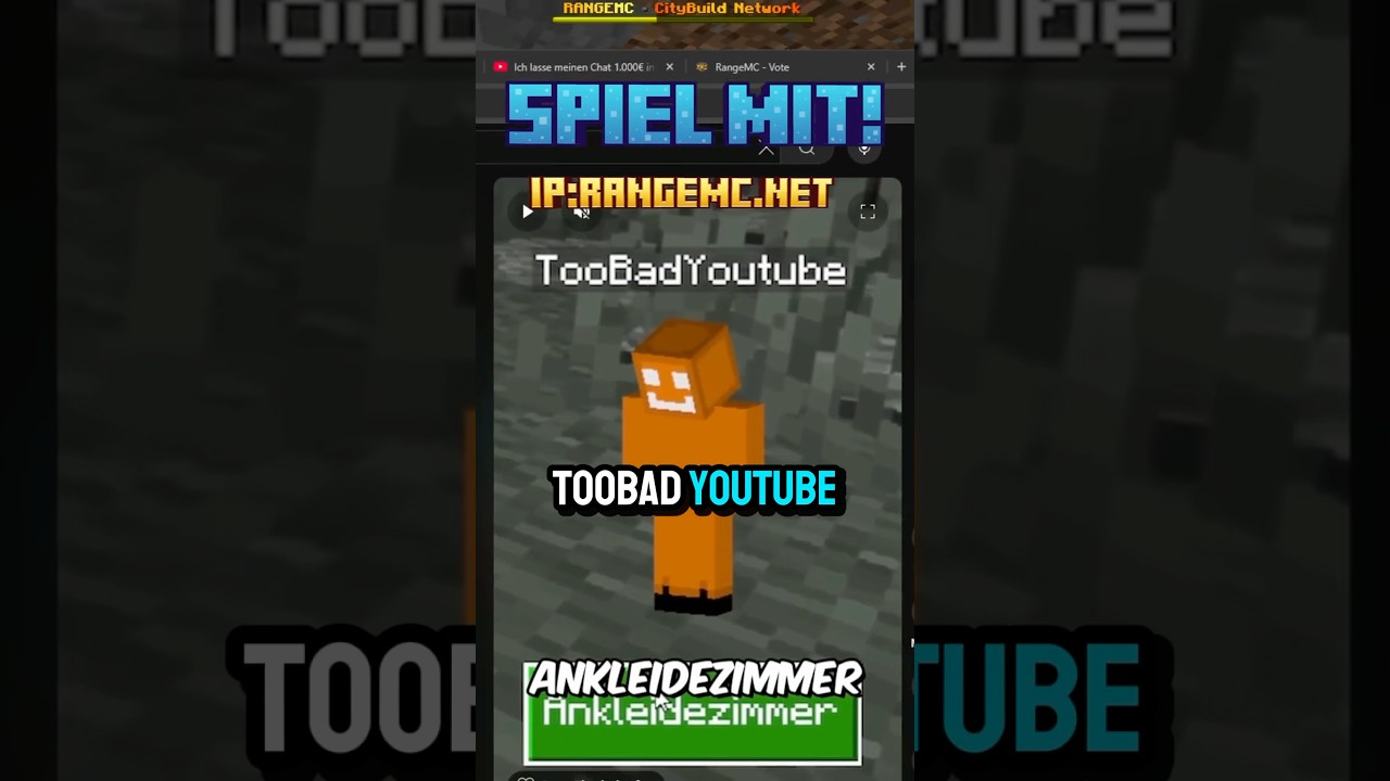 @TooBad auf meinem #minecraft #citybuild Server!!