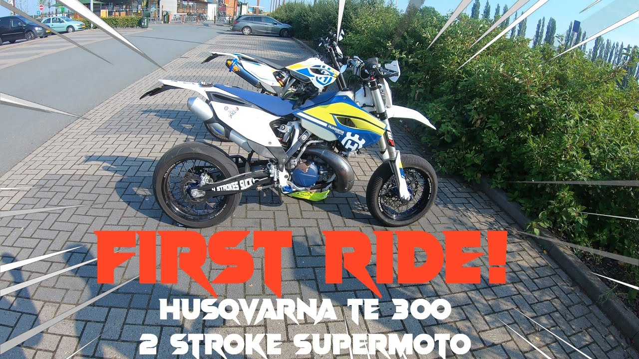 Husqvarna Te 300 2 stroke Supermoto // FIRST RIDE // Raw clips // Husaberg501fe