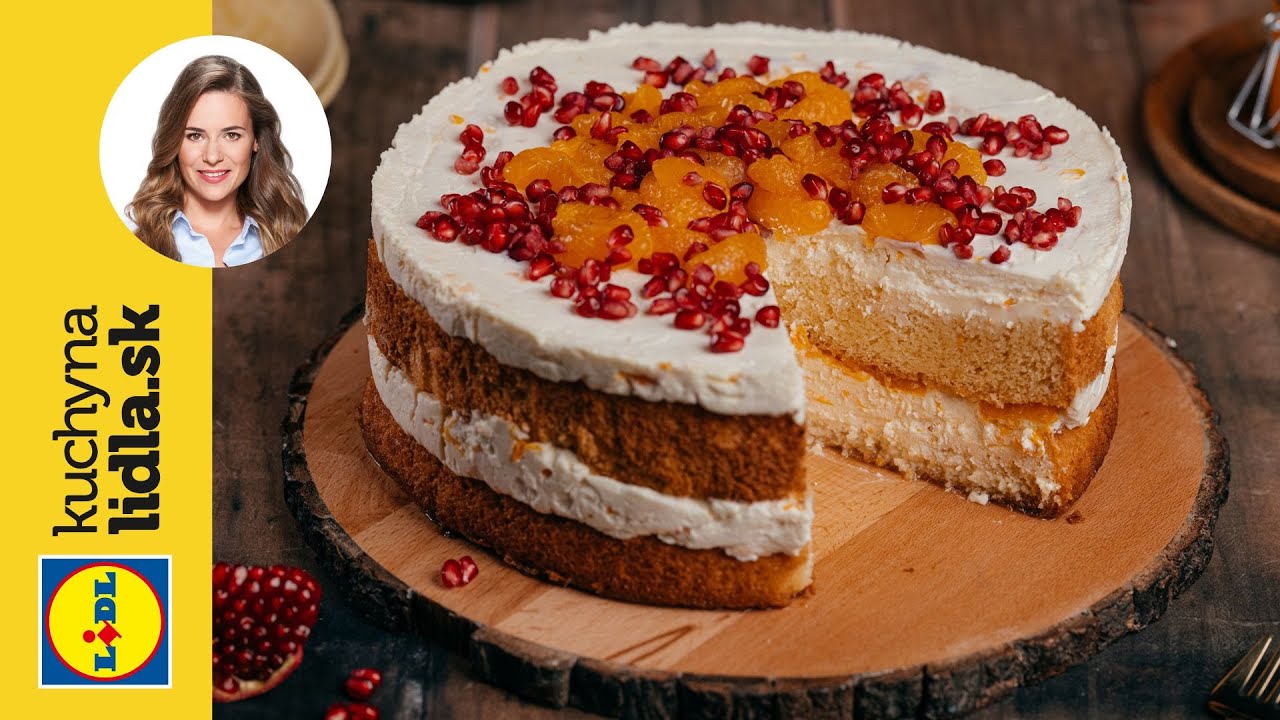 Mandarínková torta s mandľovým korpusom a granátovým jablkom 🍰 | Veronika Bušová | Kuchyňa Lidla