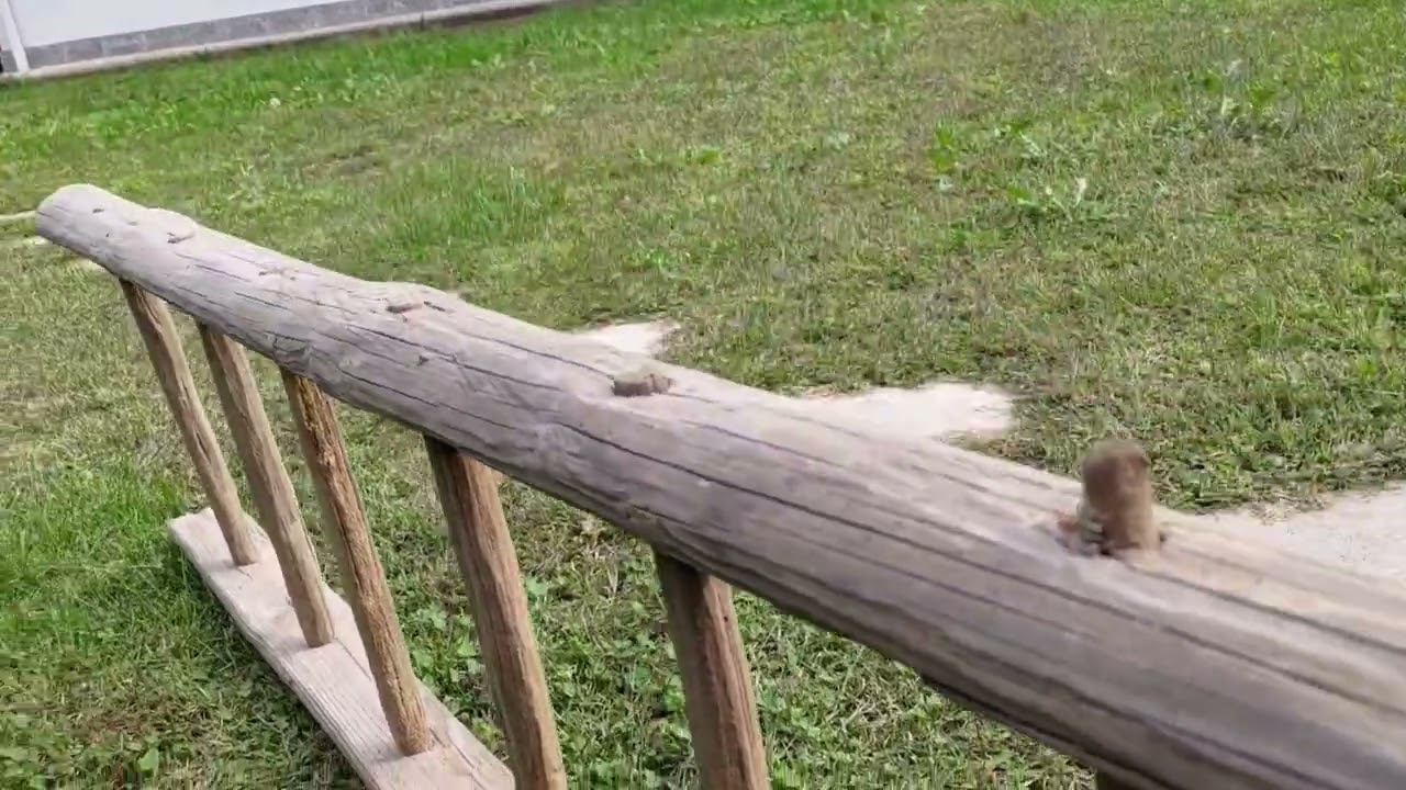 SCALA A PIOLI IN LEGNO PER ARREDAMENTO CREATIVO FINITURA "VINTAGE"