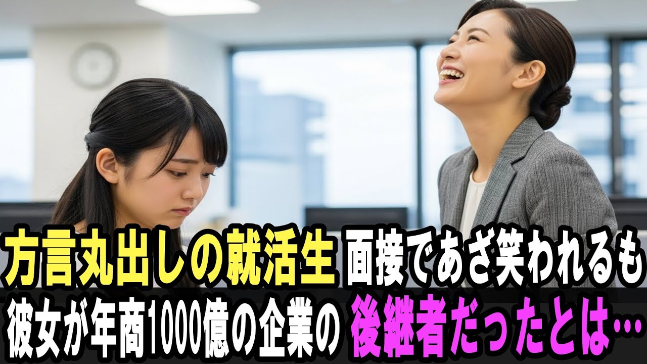 方言丸出しの就活生を爆笑し門前払いした面接官。彼女は、年商1000億の大企業の後継者だった…