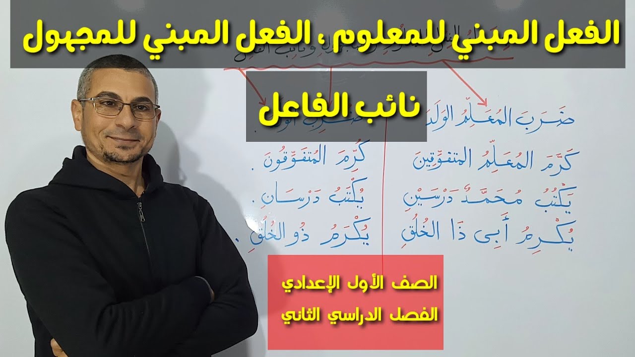 بناء الفعل للمعلوم والمجهول ونائب الفاعل ـ الصف الأول الإعدادي / الفصل الدراسي الثاني .