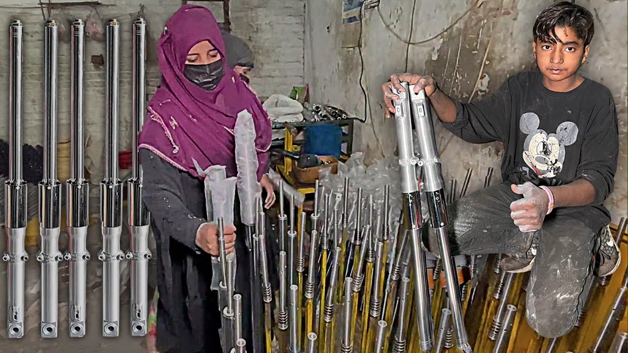 How Motorcycle Front Shocks Are Made? | Incredible Factory Production.