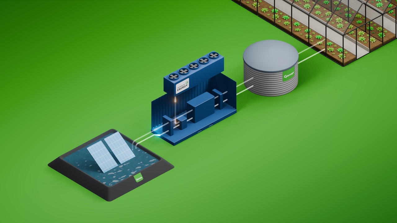 Water as an energy source: smart heat generation and storage for greenhouses