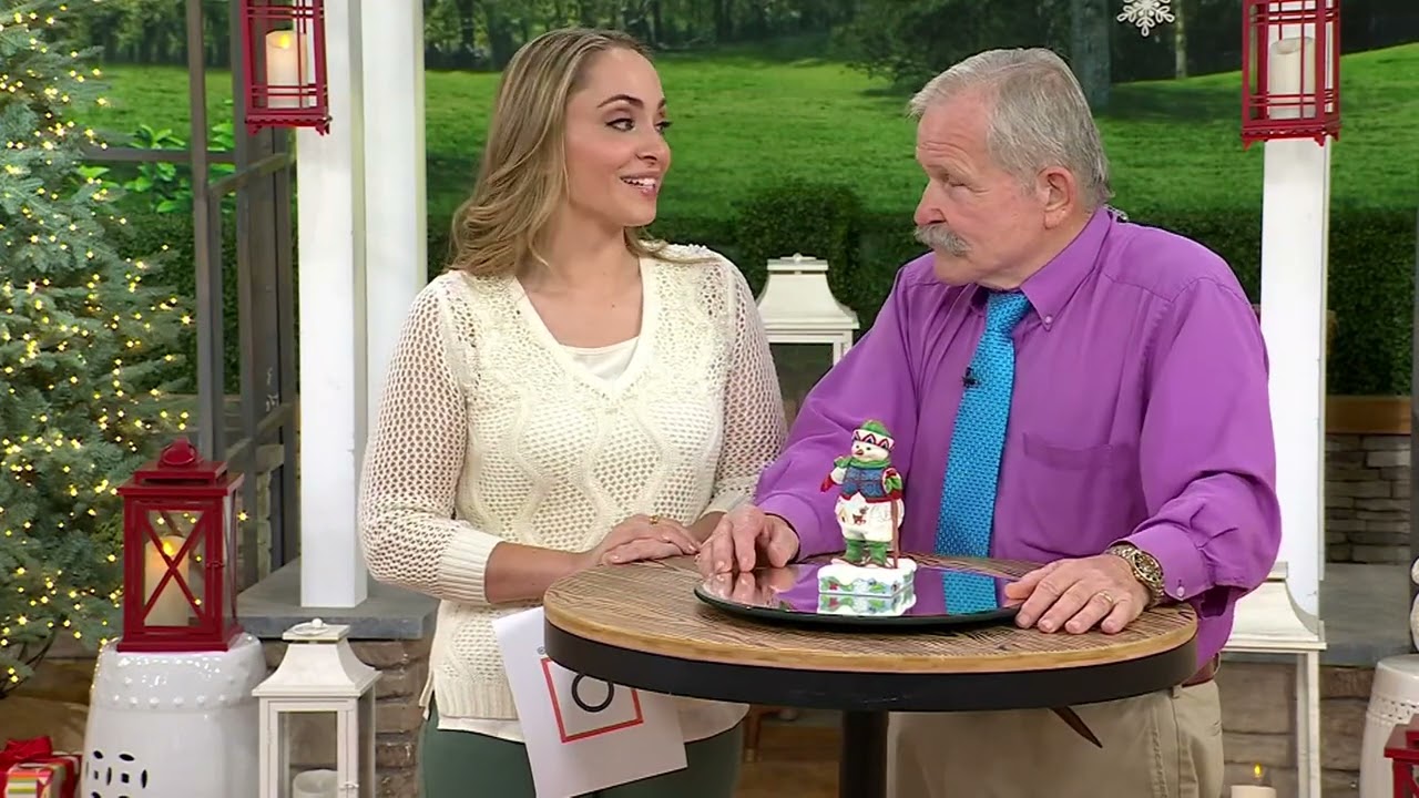 Jim Shore Heartwood Creek Snowman with Snowshoes on QVC